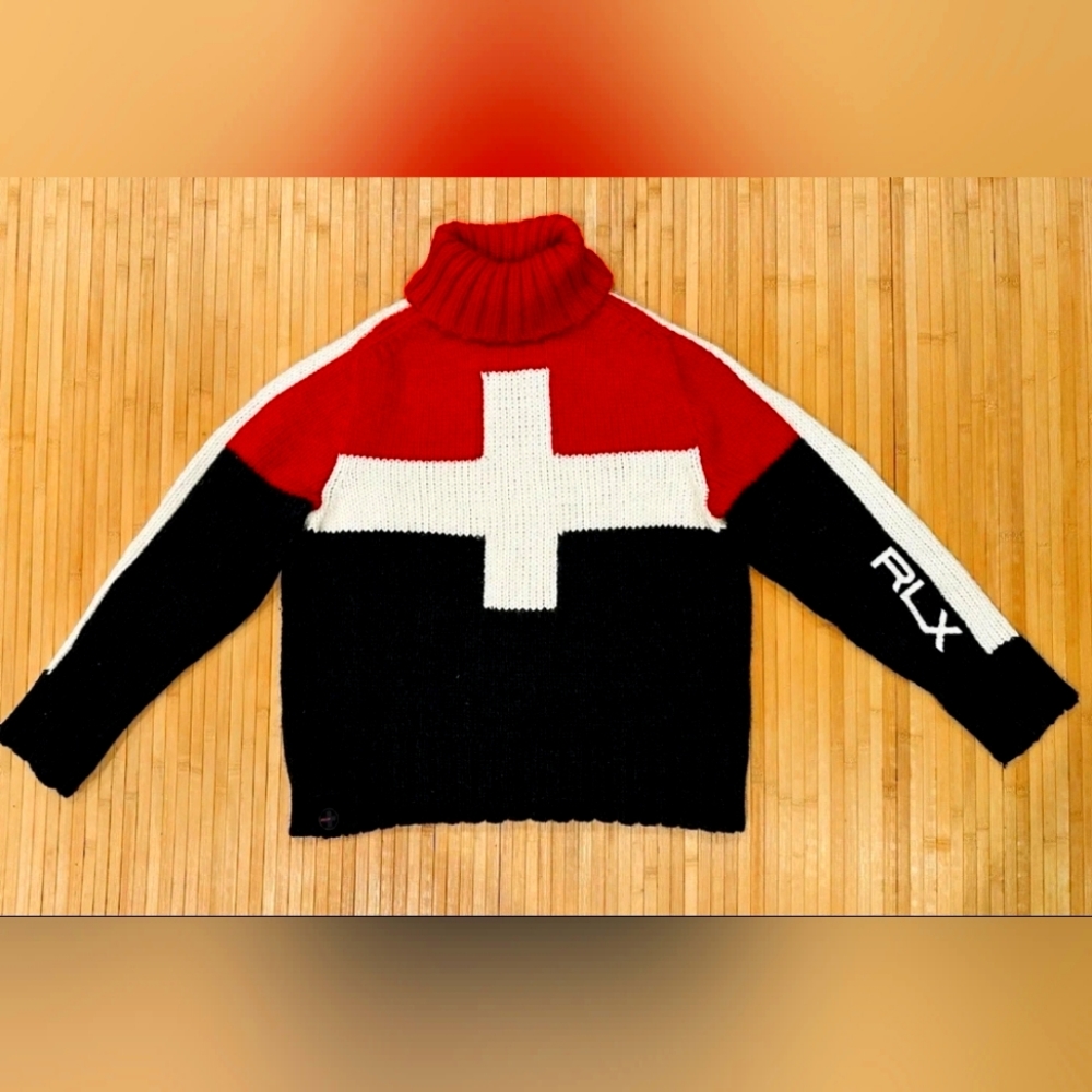 RLX SWISS CROSS WOOL AND ALPACA SKI SWEATER (RARE PIECE)